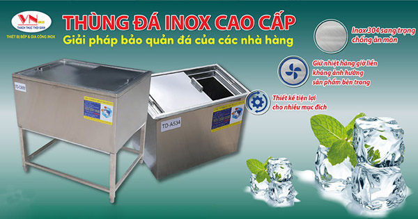 Thùng chứa đá inox của thương hiệu Inox Việt Nam