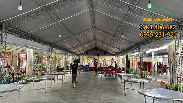 Sản xuất khung rạp sự kiện tại Sông Lam Event